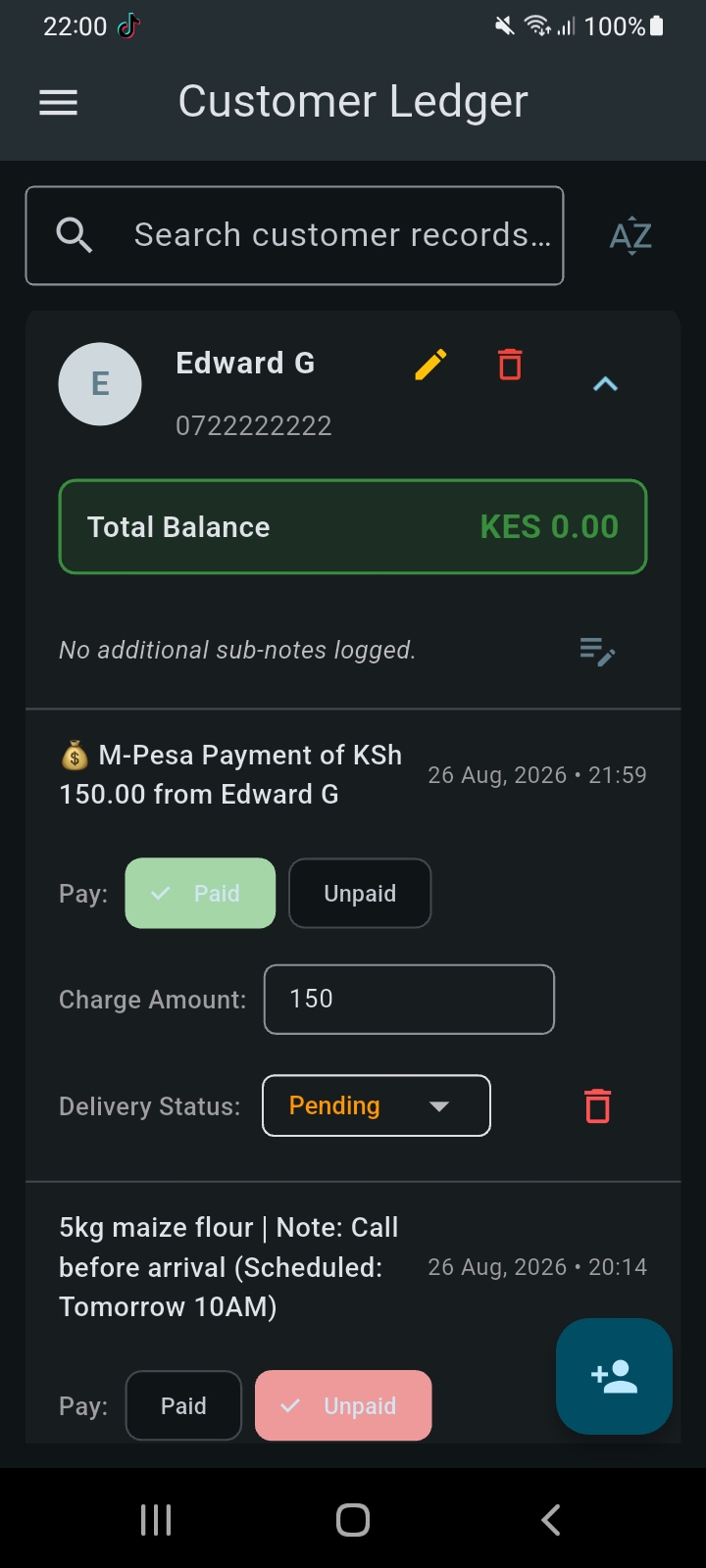 Customer Ledger